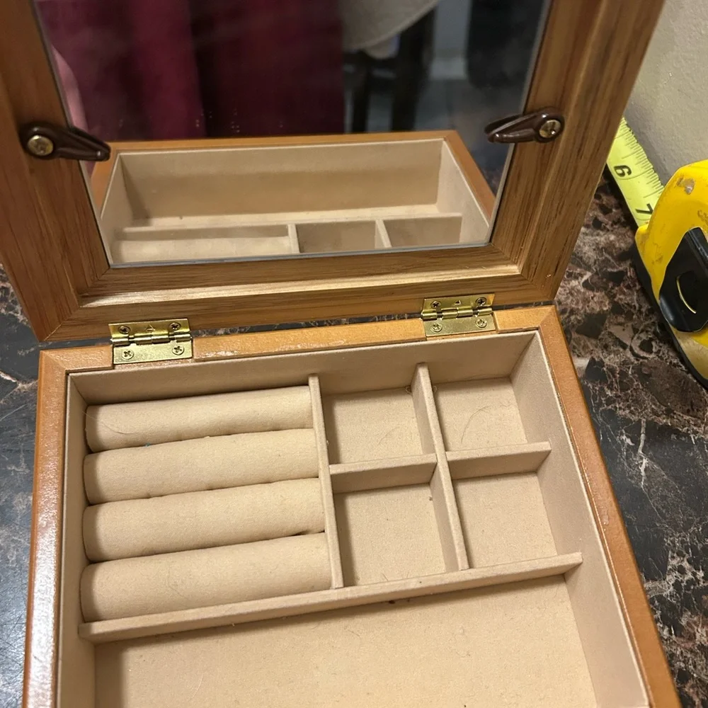 Engraved wooden picture frame,  Jewelry box combo with  Mother themed text